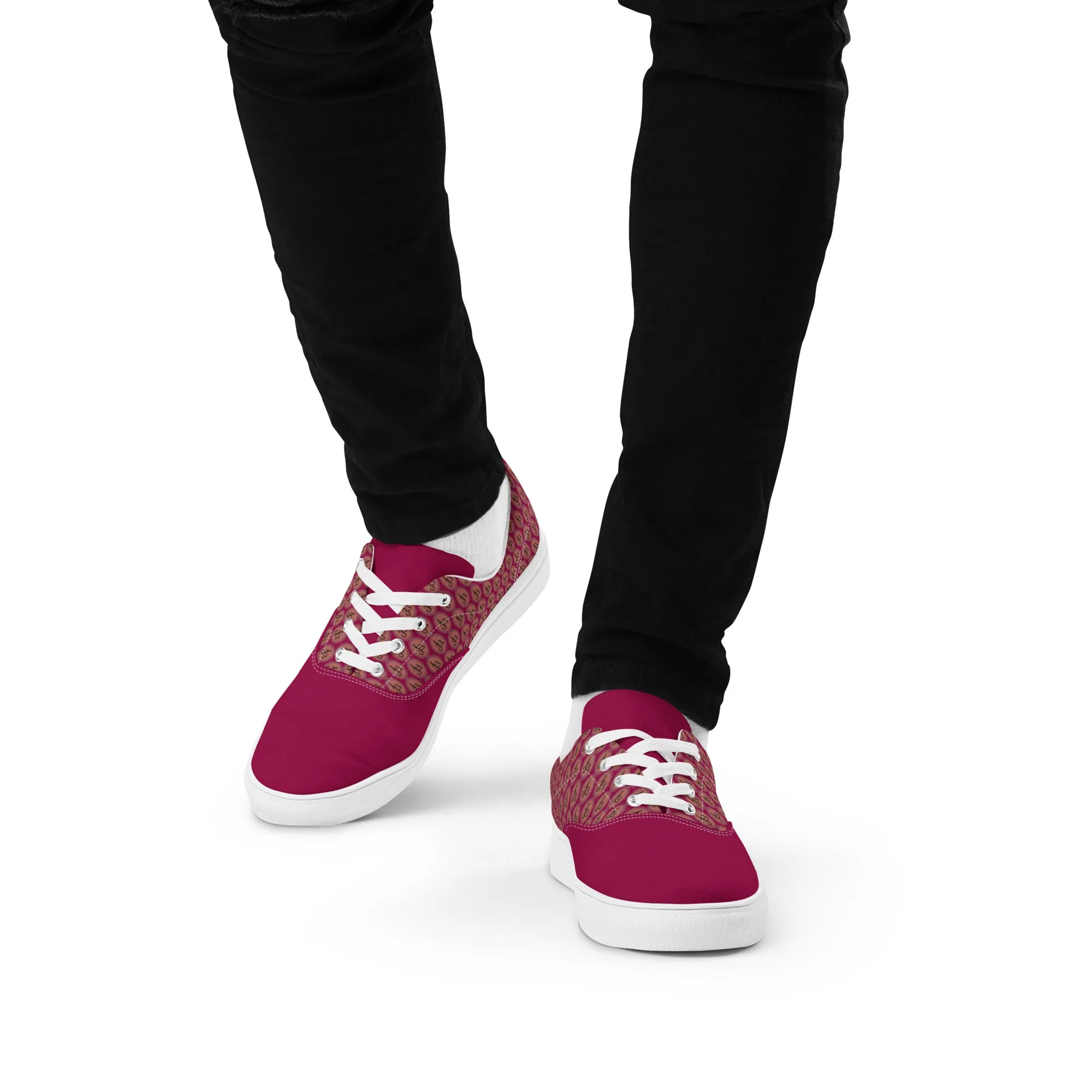 AJBeneficial Magenta Men’s lace-up canvas shoes