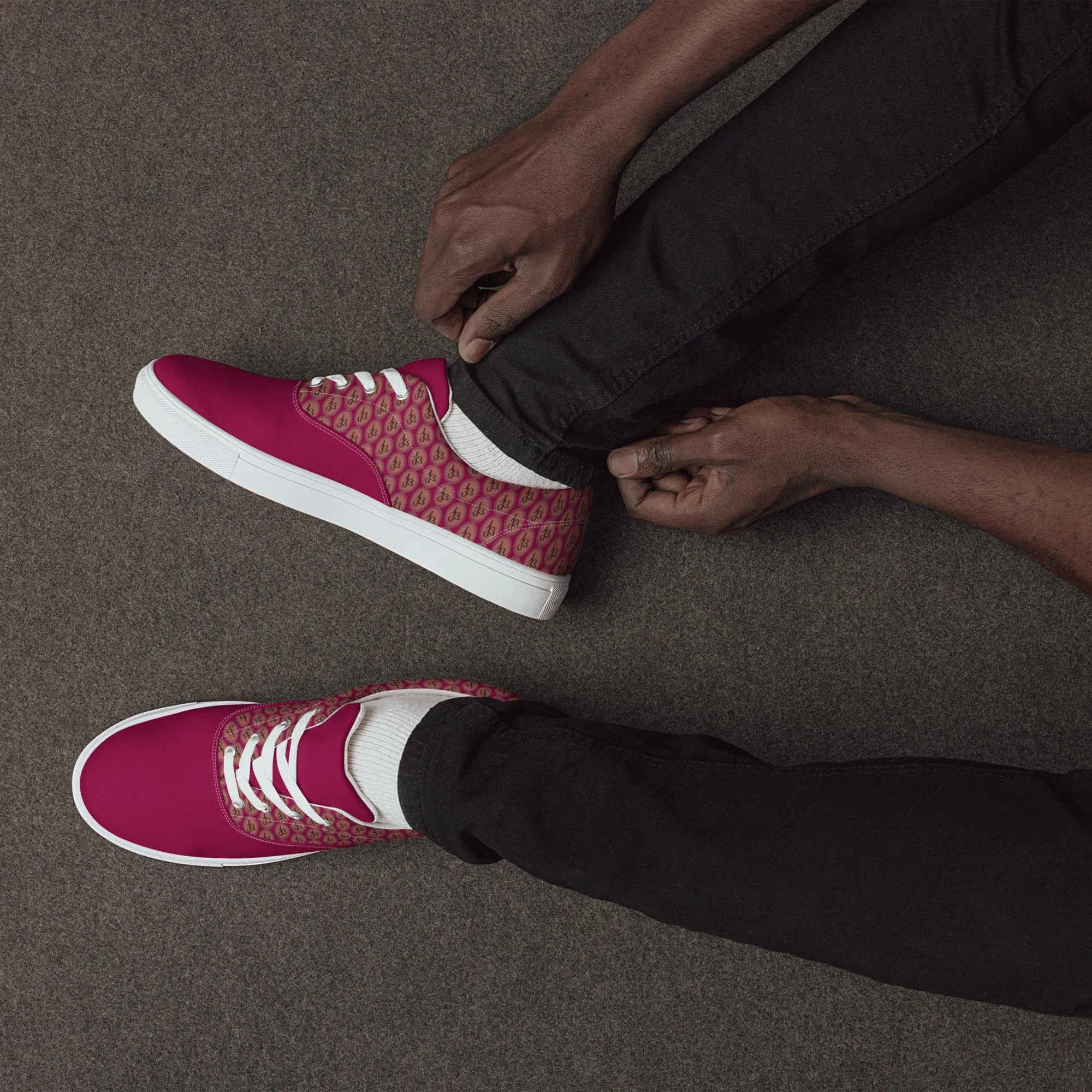 AJBeneficial Magenta Men’s lace-up canvas shoes