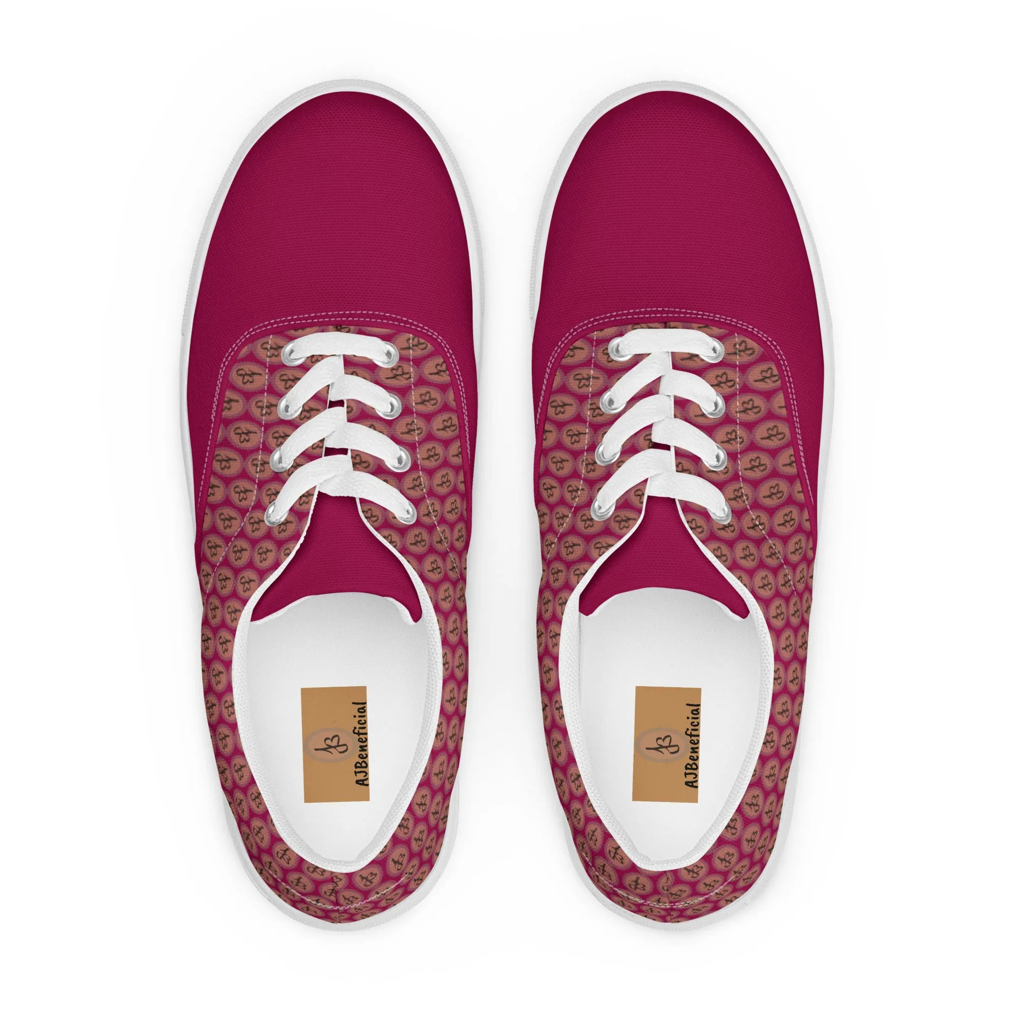 AJBeneficial Magenta Men’s lace-up canvas shoes