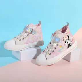 Anime Minnie Mouse Canvas Shoes - Cute Cartoon High-Top Sneakers for Girls and Students