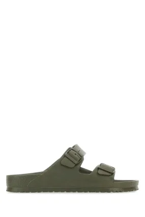 Army green rubber Arizona slippers