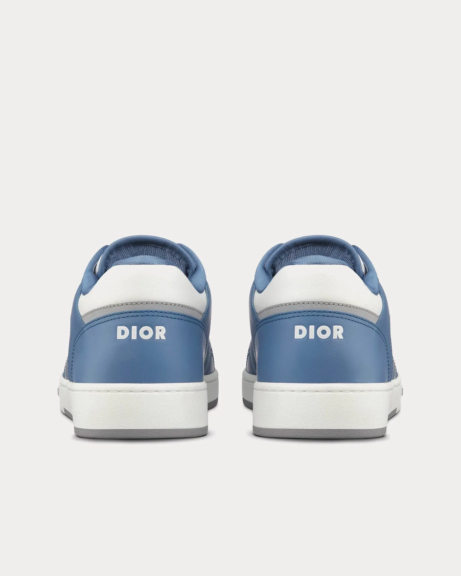 B27 Blue and White Smooth Calfskin with White Dior Oblique Galaxy Leather Low Top Sneakers
