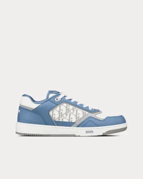 B27 Blue and White Smooth Calfskin with White Dior Oblique Galaxy Leather Low Top Sneakers