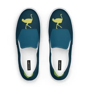 BE YOURSELF Women’s Slip-On Canvas Shoes (Lime Green, Blue)