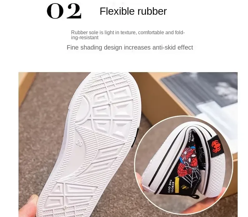 Boys Canvas Shoes - Boys Spiderman Anti-slip Soft Bottom Canvas Shoes