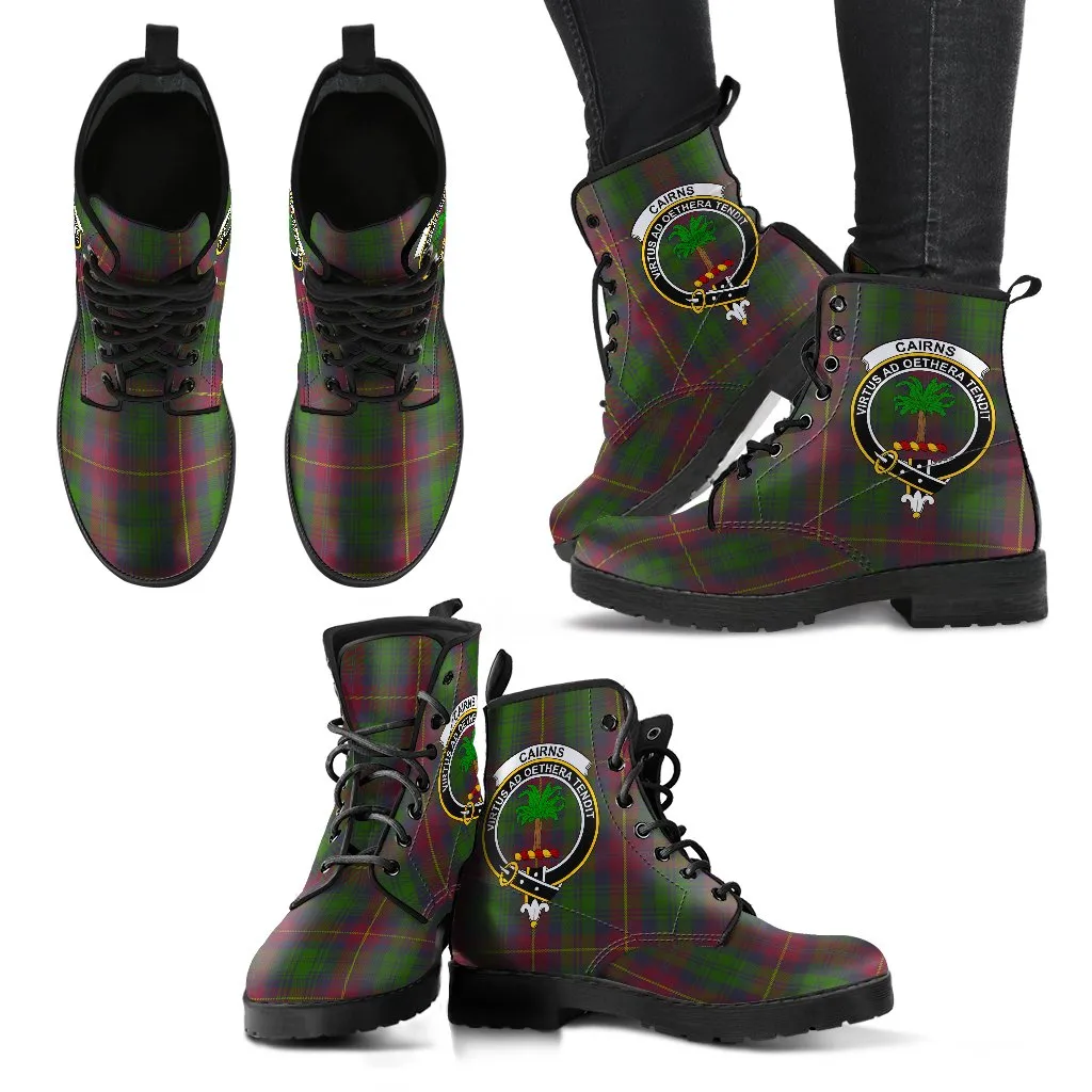 Cairns Tartan Clan Badge Leather Boots