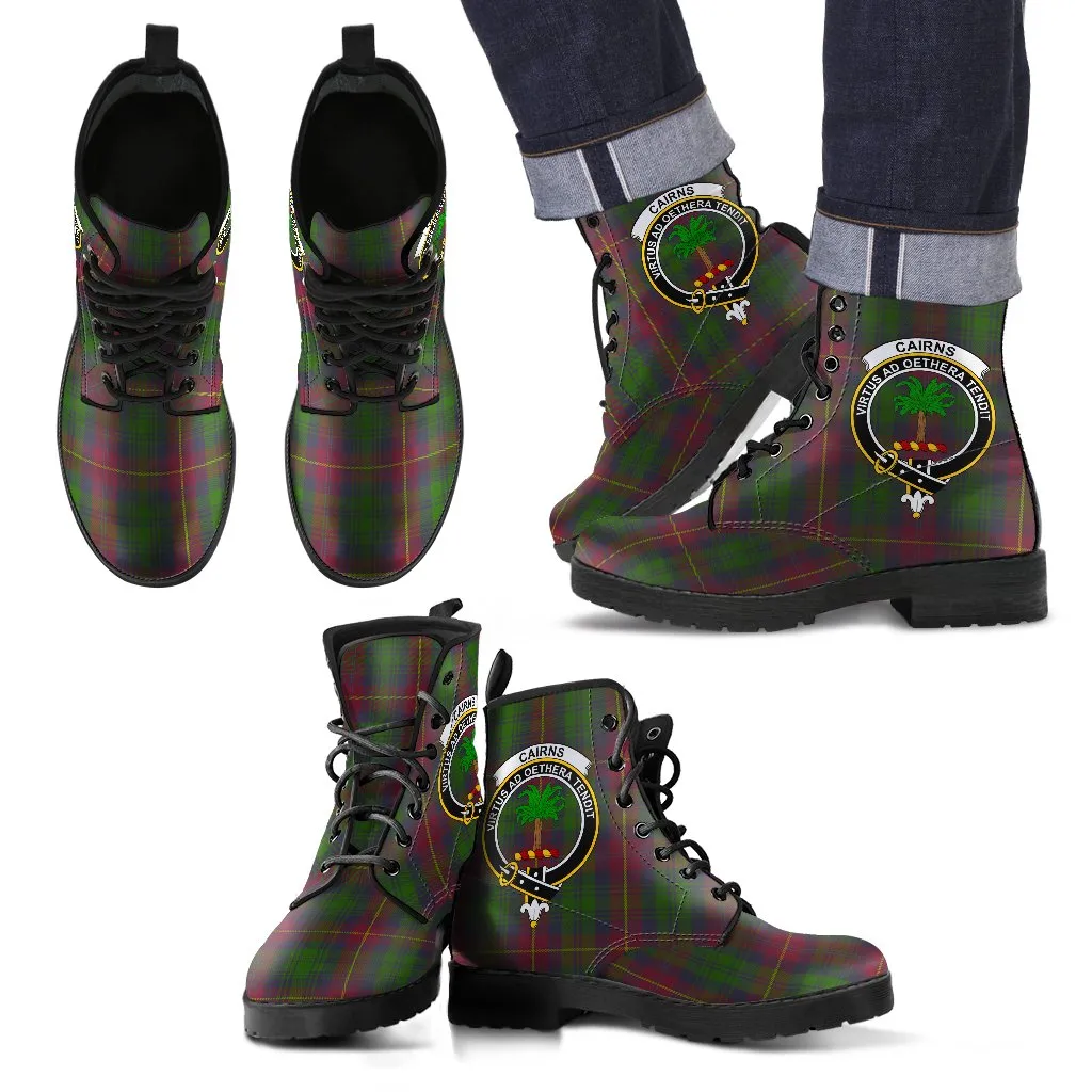 Cairns Tartan Clan Badge Leather Boots