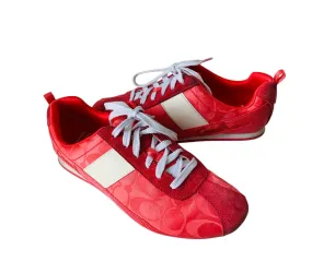 Coach Hadley Pink Lace Up CC Logo Sneakers Size 6.5
