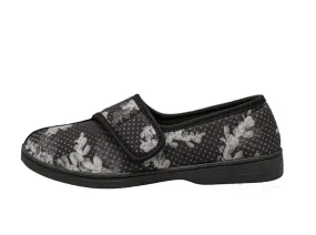 Foamtreads Women's Jewel 2 Slippers - Black/ White Floral