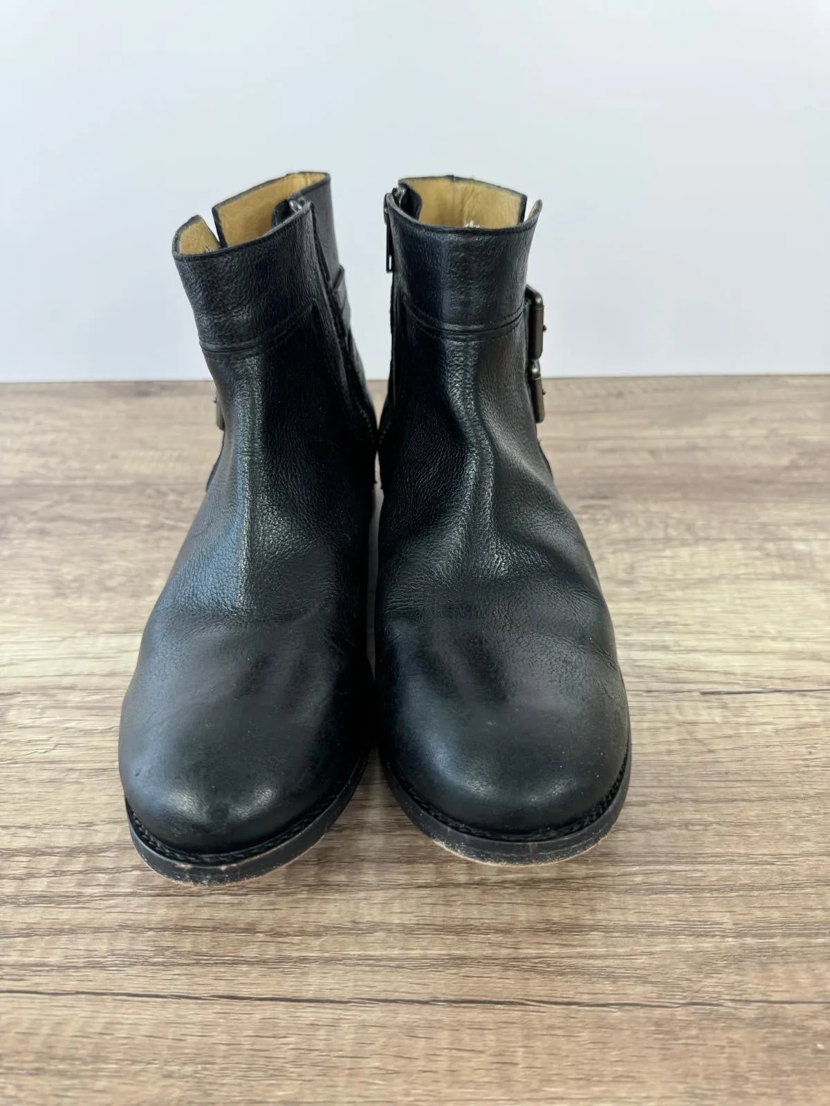 FRYE MOLLY D RING SHORT LEATHER BOOTS