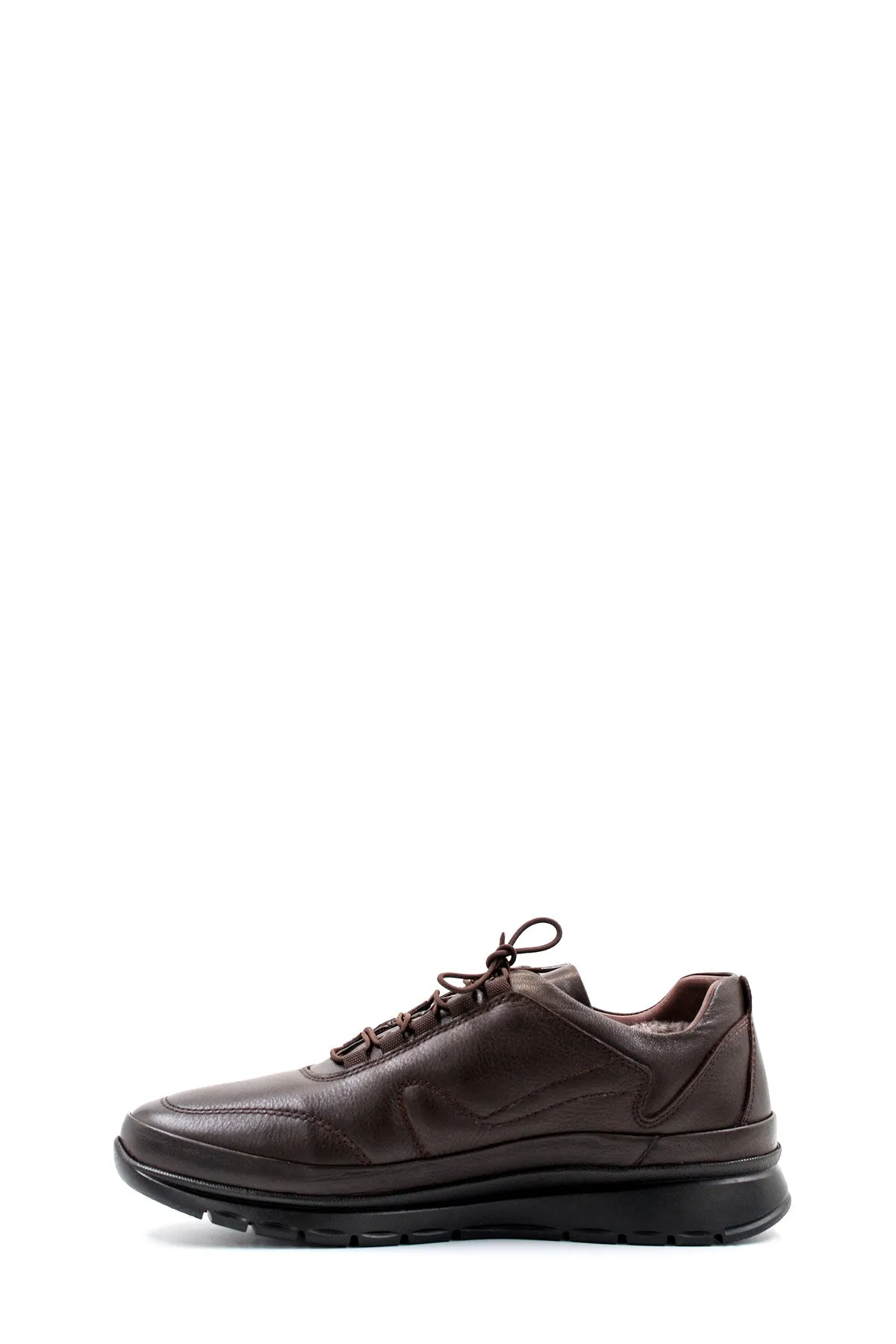 Men's Brown Leather Lace-Up Sneakers with Cushioned Sole and Minimalist Design - Wessi