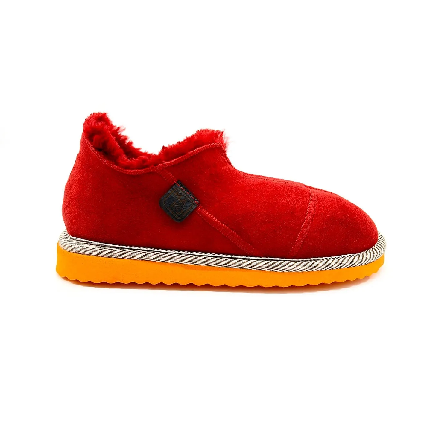MERDANA CRIMSON SUEDE WITH ORANGE SOLES / Limited edition slippers