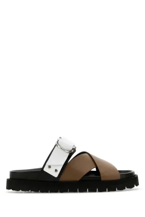 Multicolor leather Cross Rider slippers