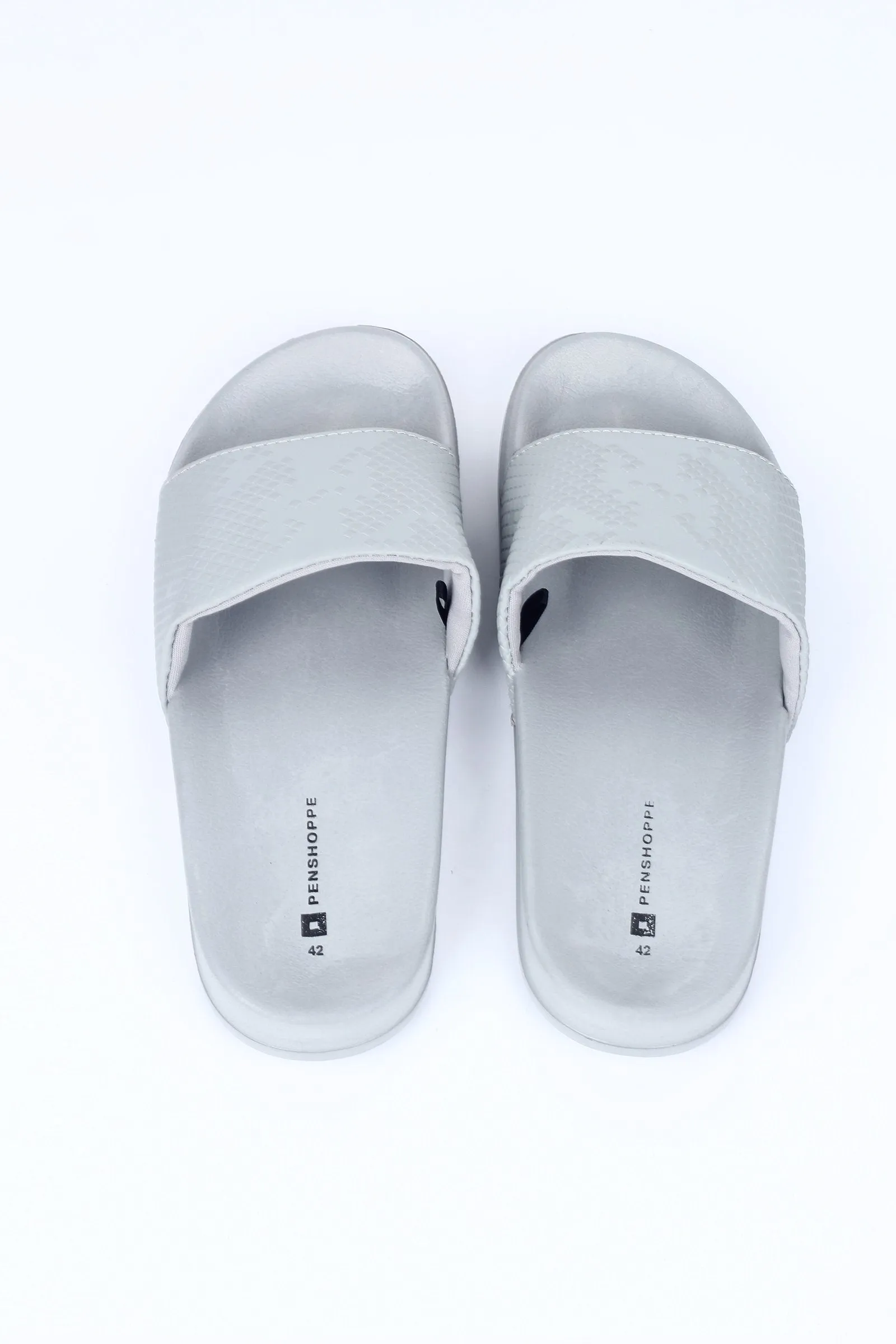 Rubber Sliders With Textured Strap Detail