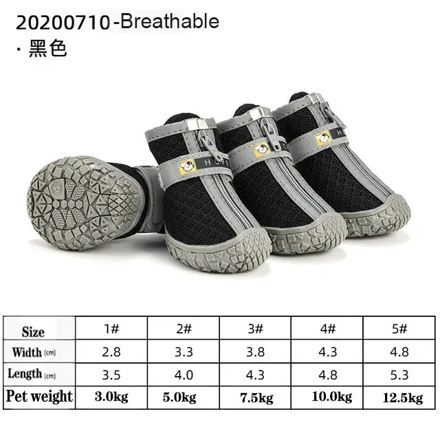 Sepo - 4pcs/set Waterproof Pet Dog Shoes Antiskid