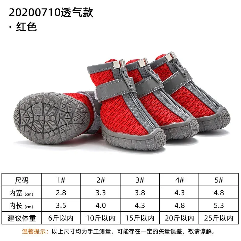 Sepo - 4pcs/set Waterproof Pet Dog Shoes Antiskid