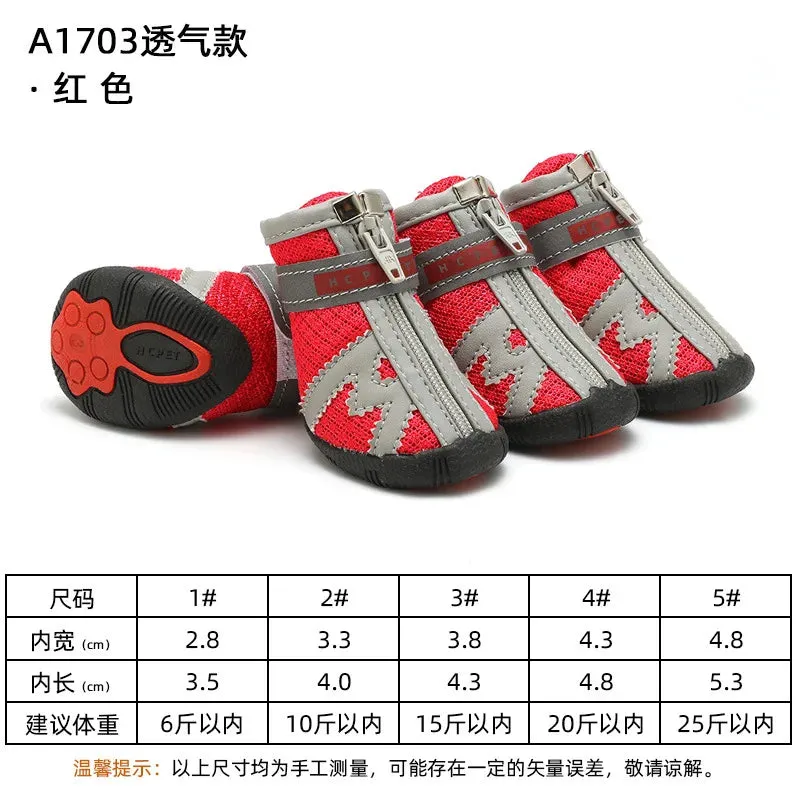 Sepo - 4pcs/set Waterproof Pet Dog Shoes Antiskid