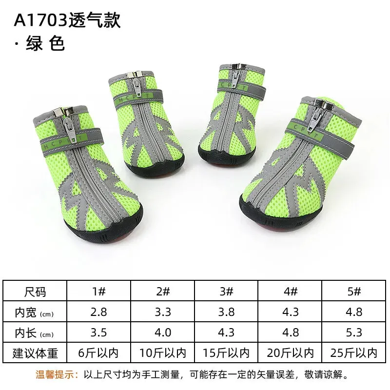 Sepo - 4pcs/set Waterproof Pet Dog Shoes Antiskid