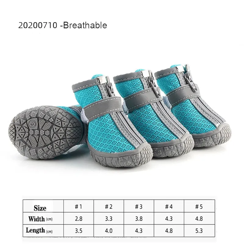 Sepo - 4pcs/set Waterproof Pet Dog Shoes Antiskid