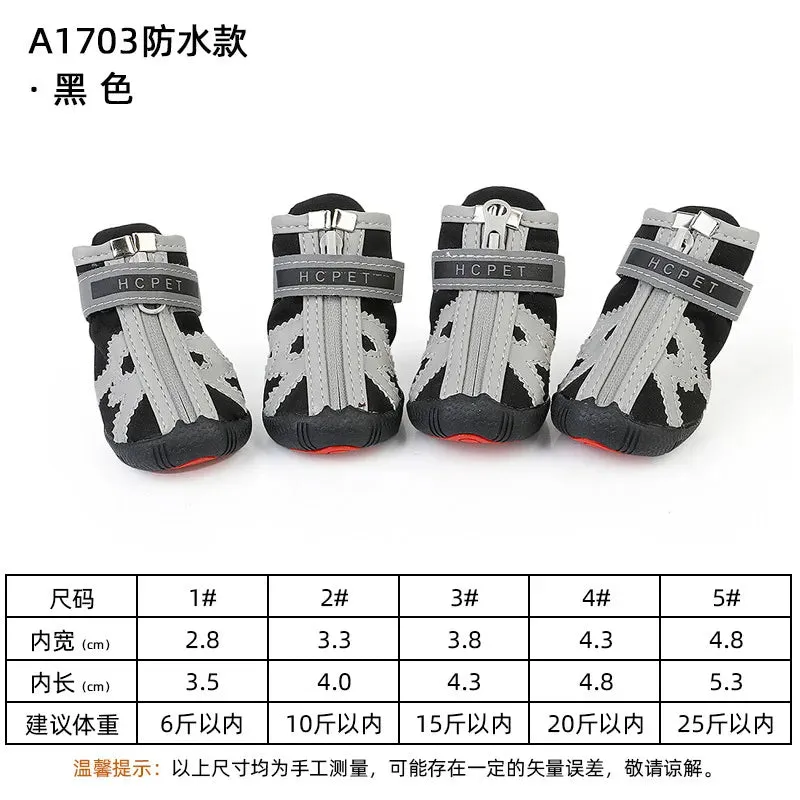 Sepo - 4pcs/set Waterproof Pet Dog Shoes Antiskid