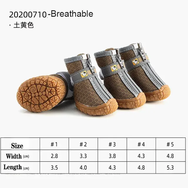 Sepo - 4pcs/set Waterproof Pet Dog Shoes Antiskid