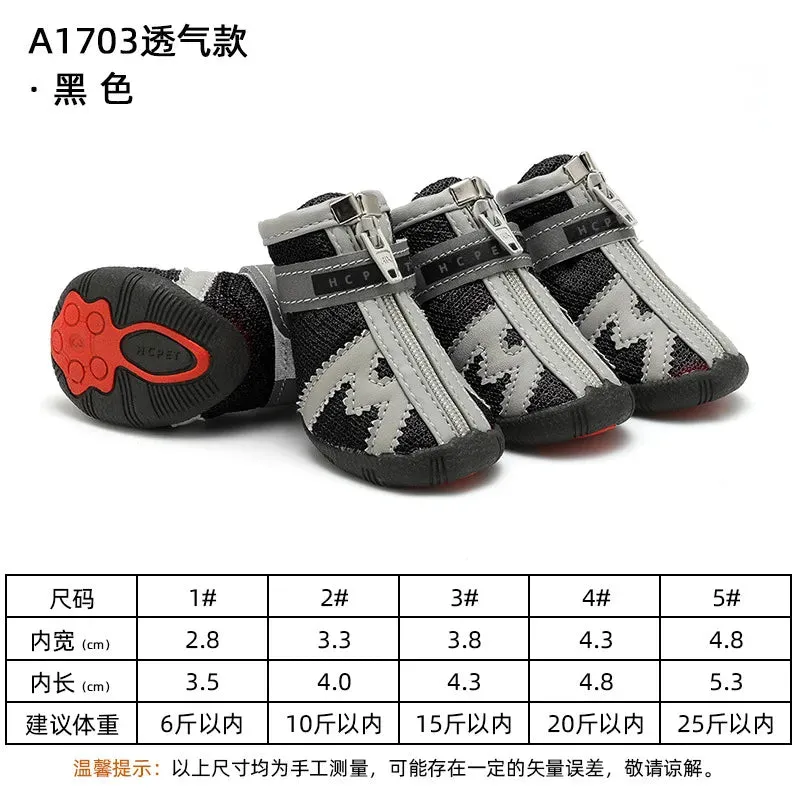 Sepo - 4pcs/set Waterproof Pet Dog Shoes Antiskid