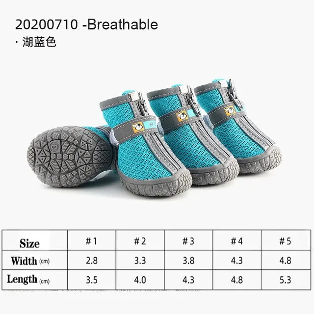 Sepo - 4pcs/set Waterproof Pet Dog Shoes Antiskid
