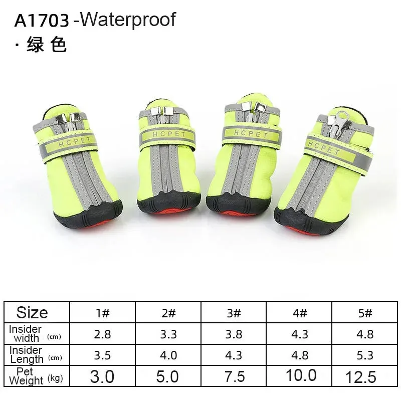 Sepo - 4pcs/set Waterproof Pet Dog Shoes Antiskid
