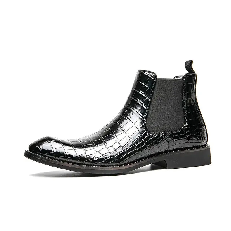 Unique Crocodile Vegan Leather Boots