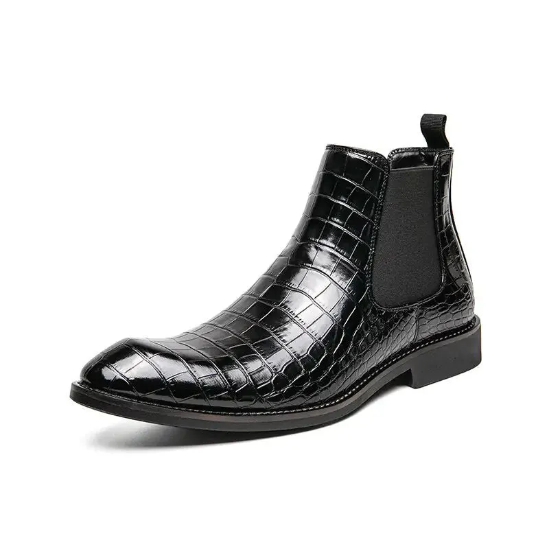 Unique Crocodile Vegan Leather Boots