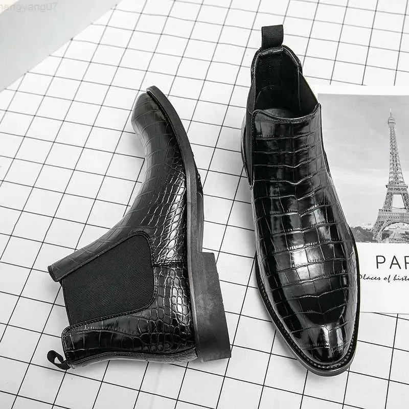 Unique Crocodile Vegan Leather Boots