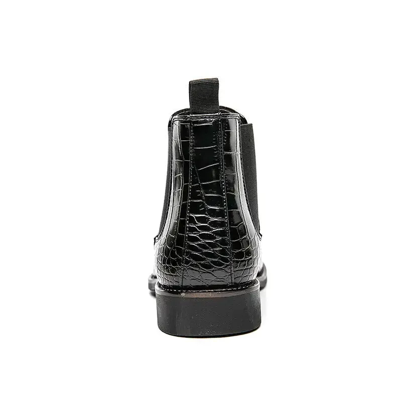 Unique Crocodile Vegan Leather Boots