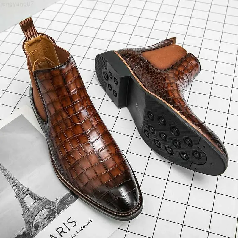 Unique Crocodile Vegan Leather Boots