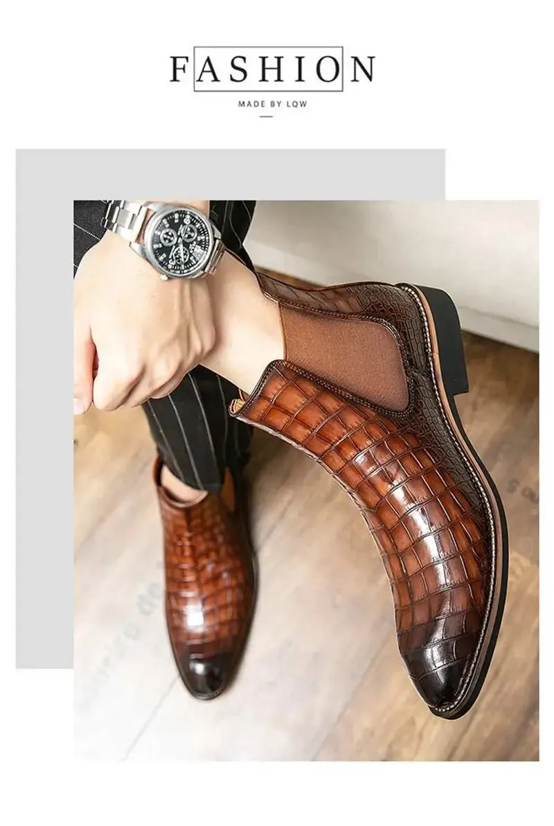 Unique Crocodile Vegan Leather Boots