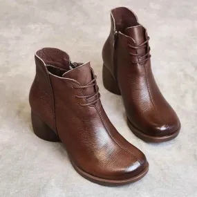Women's Casual Shoes Handmade Black Ankle Boots #88610