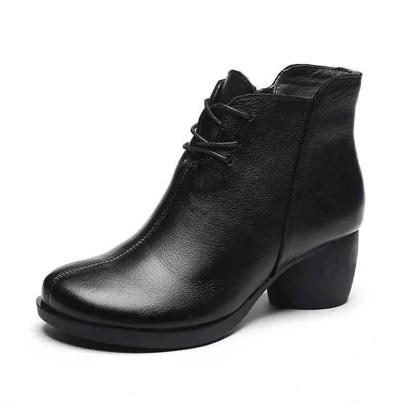 Women's Casual Shoes Handmade Black Ankle Boots #88610