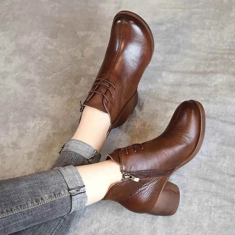 Women's Casual Shoes Handmade Black Ankle Boots #88610